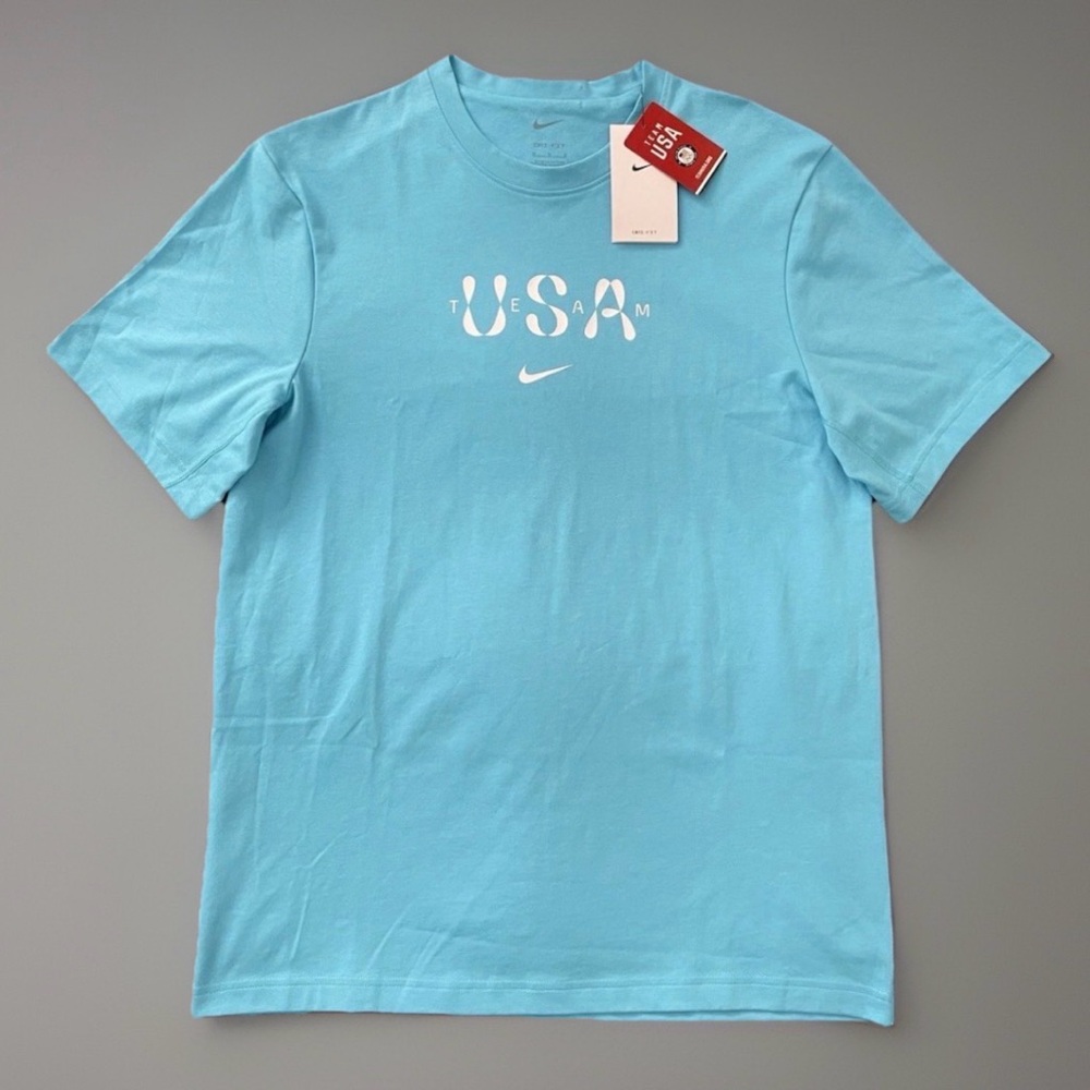 NEW $65 Nike Paris Olympics Team USA Dri Fit T-Shirt Blue FN1092-416 NWT Large